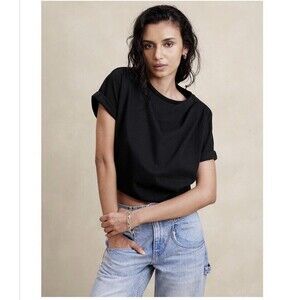 Banana Republic Heavyweight Cotton Top Sweatshirt Short Sleeve M